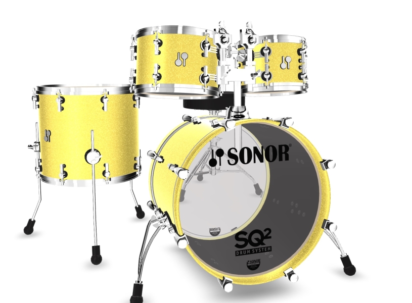 Sonor SQ2 Drum Kit, Shell Pack, Yellow Sparkle 1056074-2